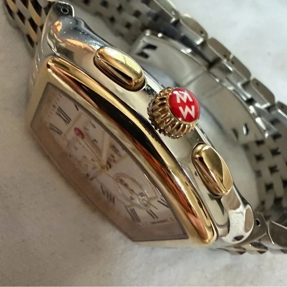 Michele Releve Two Tone Stainless and 18k Watch